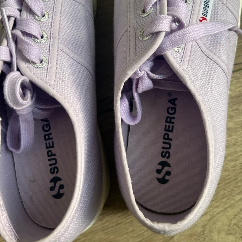 Superga Light Purple Platform Sneakers Size 10 - Picture 5 of 7